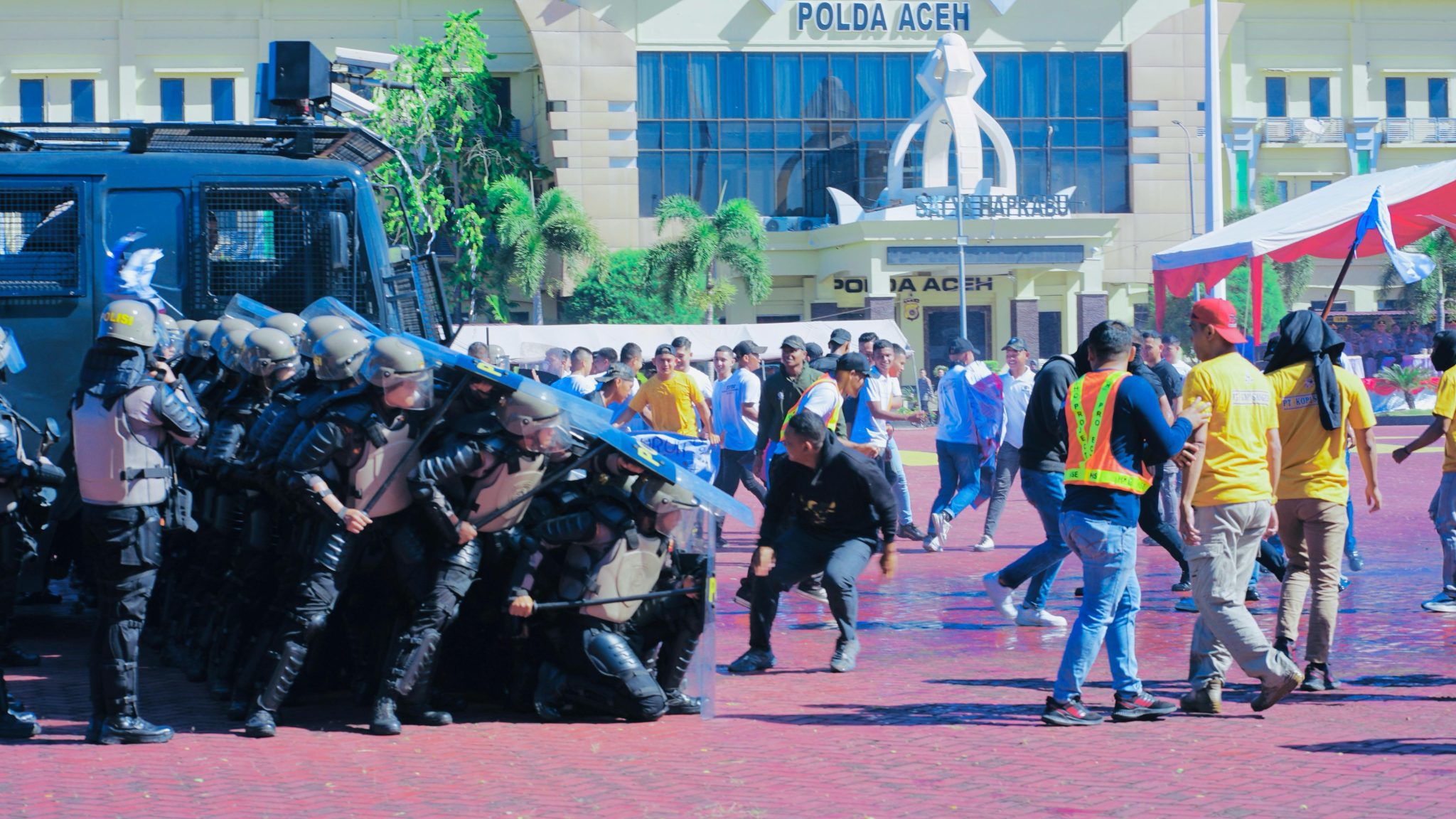 Polda Aceh Gelar Simulasi Sispam Kota Hadapi Kontijensi Tahun 2025