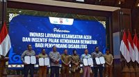 Wagub Aceh Tandatangan MoU Keringanan Pajak Untuk penyandang disabilitas.