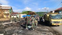 Pasca Kebakaran, Prajurit Kodam IM gotong royong bersihkan puing sisa kebakaran