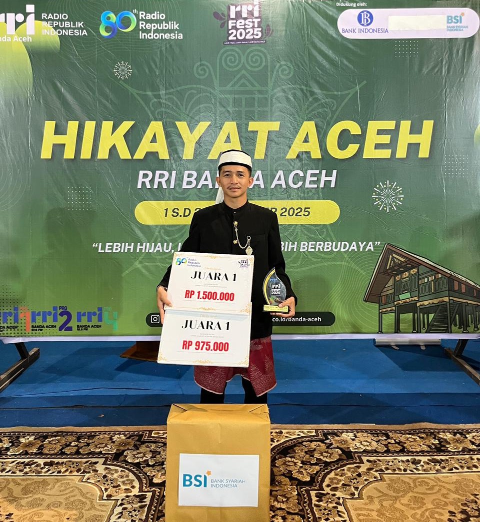 Aceh Barat Berjaya: Yunis Fahendra Juara 1 Lomba Hikayat se-Aceh RRI Fest 2025
