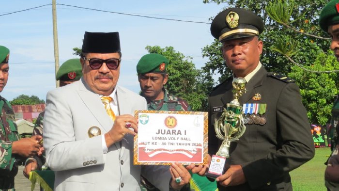 Bupati TRK Hadiri Upacara Peringatan HUT ke-80 TNI di Makodim 0116/Nagan Raya